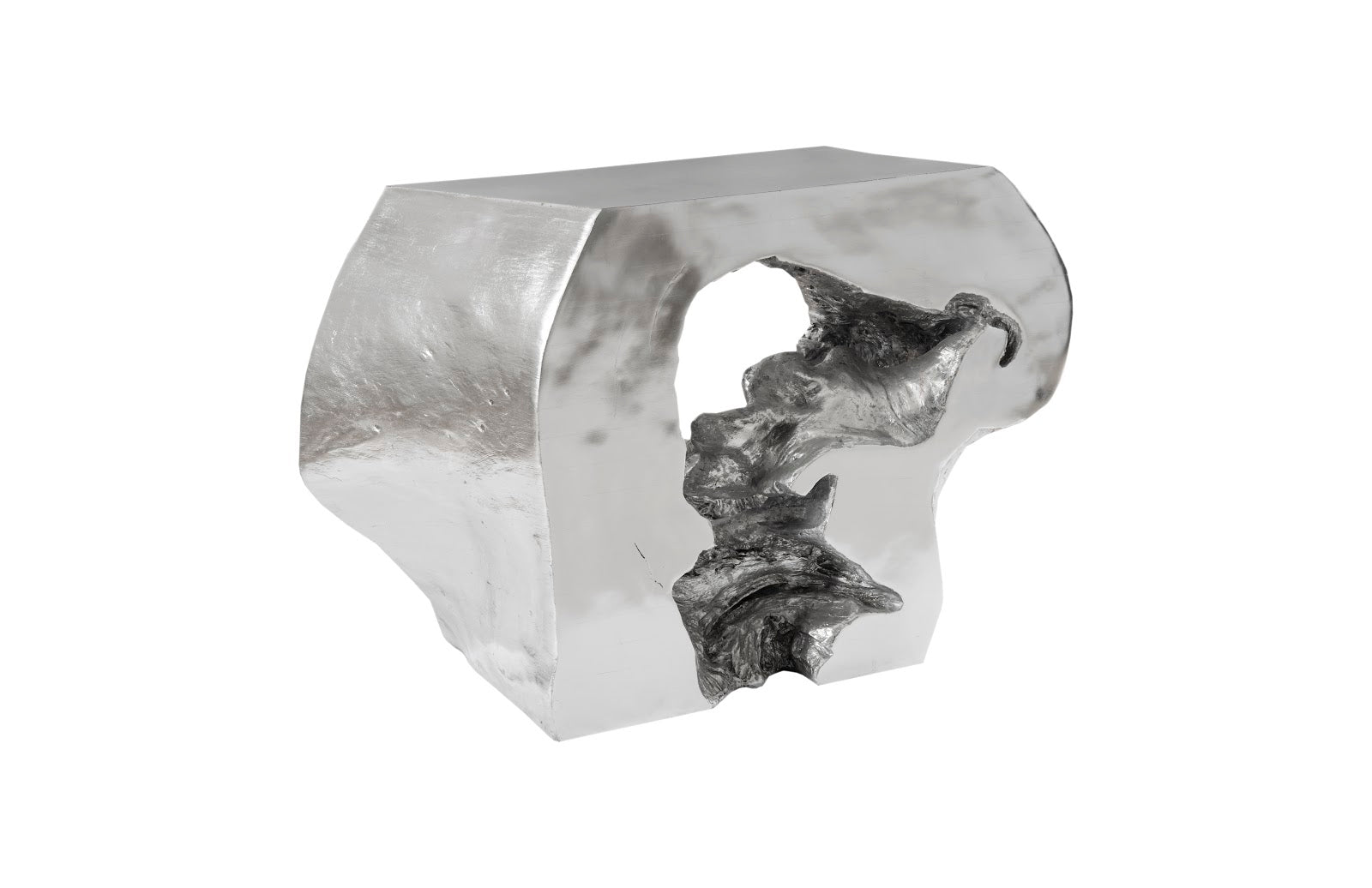 Phillips Collection Home Phillips Collection Plateada Hollow Console, Silver Leaf