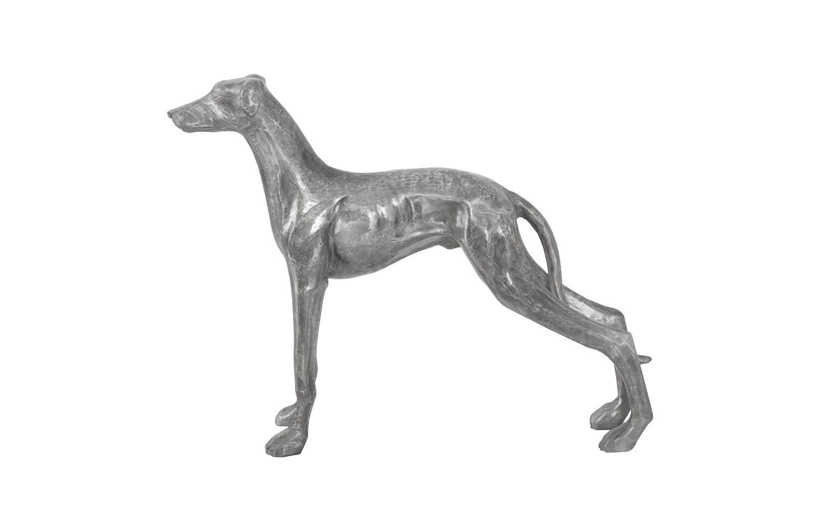 Phillips Collection Home Phillips Collection Posing Dog Sculpture, Black/Silver, Aluminum