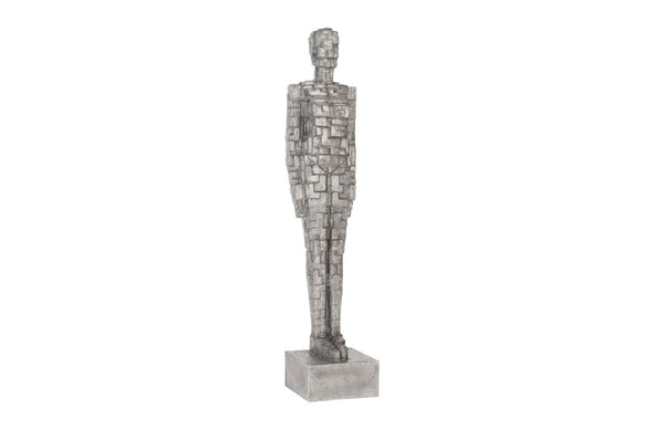 Phillips Collection Home Oversized LTL - Rate to be Quoted Phillips Collection Puzzle Woman Sculpture, Black/Silver, Aluminum