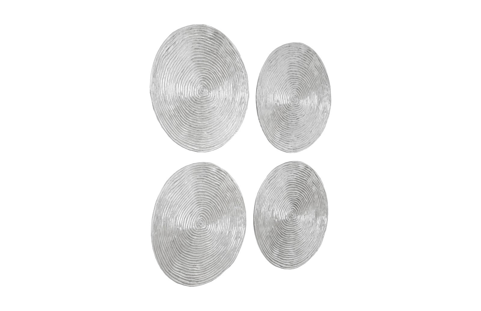 Phillips Collection Home Phillips Collection Ripple Wall Disc, Set of 4, Resin, LG, Silver Leaf with Antiquing