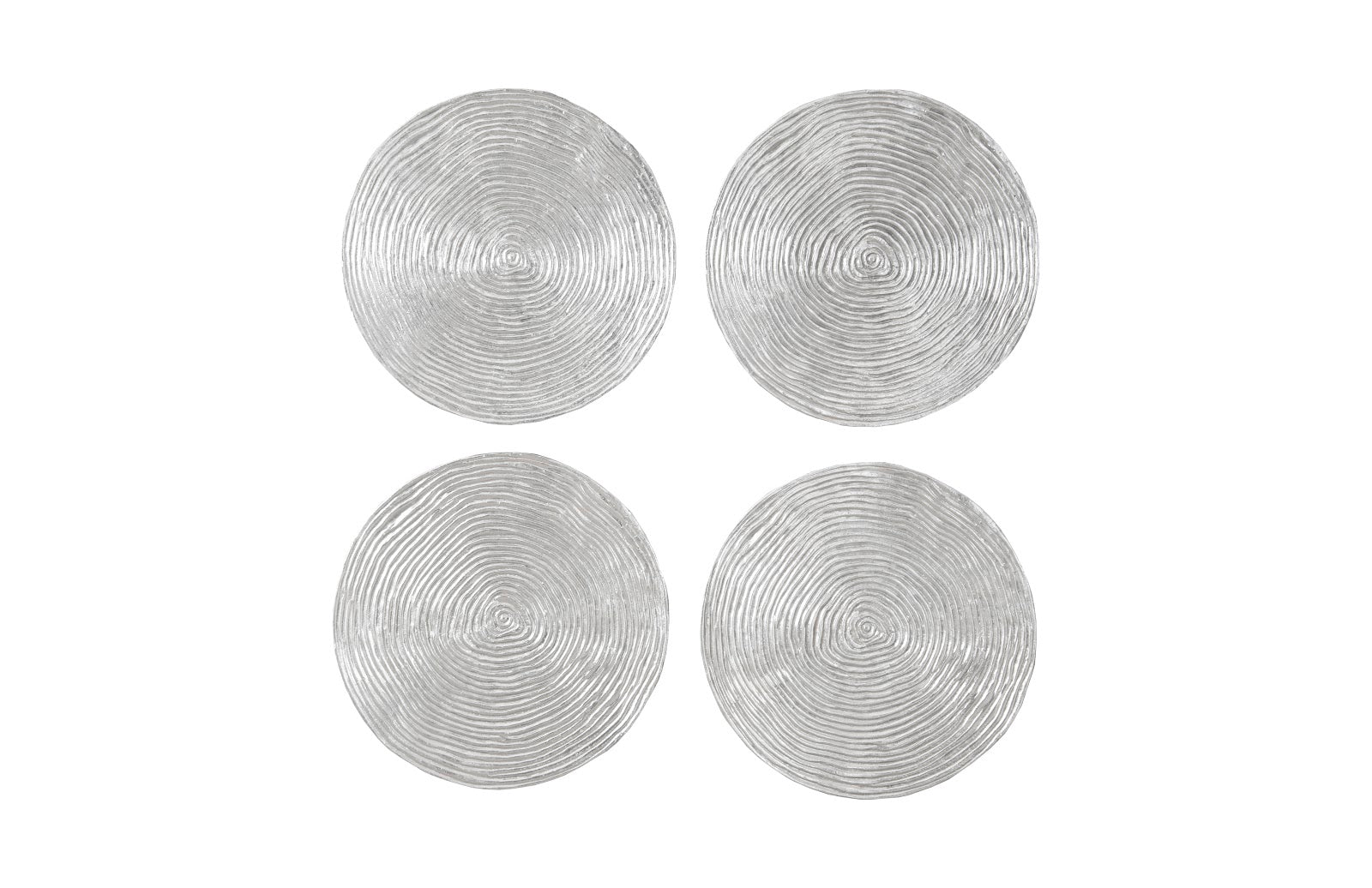 Phillips Collection Home Phillips Collection Ripple Wall Disc, Set of 4, Resin, LG, Silver Leaf with Antiquing