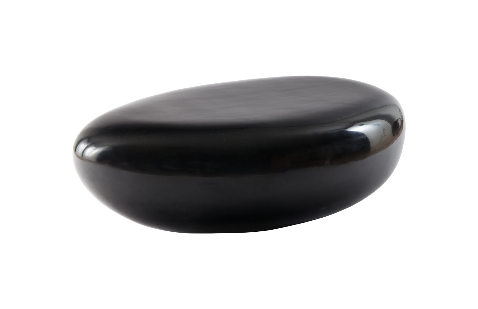 Phillips Collection Home Phillips Collection River Stone Coffee Table, Gel Coat Black, Small