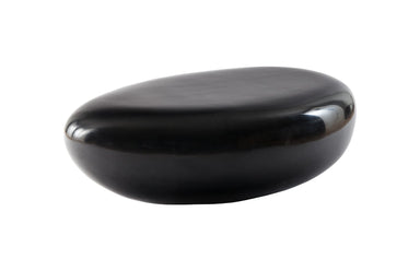Phillips Collection Home Phillips Collection River Stone Coffee Table, Gel Coat Black, Small