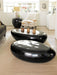 Phillips Collection Home Phillips Collection River Stone Coffee Table, Gel Coat Black, Small