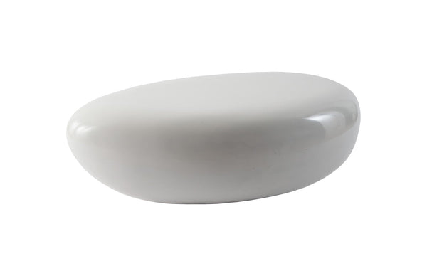 Phillips Collection Home Phillips Collection River Stone Coffee Table, Gel Coat White, Small