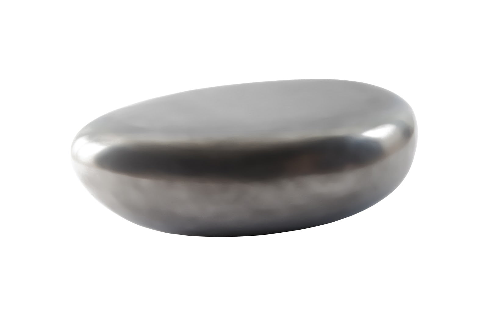 Phillips Collection Home Phillips Collection River Stone Coffee Table, Polished Aluminum, Small