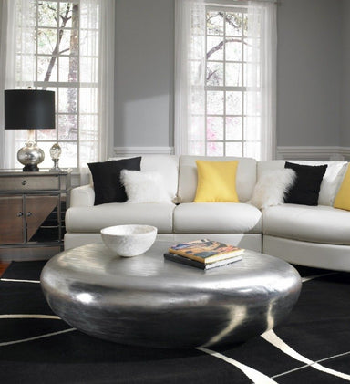 Phillips Collection Home Phillips Collection River Stone Coffee Table, Silver Leaf, Small