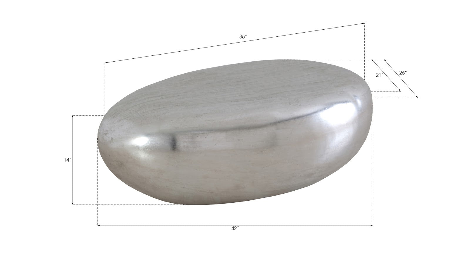 Phillips Collection Home Phillips Collection River Stone Coffee Table, Silver Leaf, Small