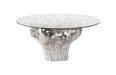 Phillips Collection Home Oversized LTL - Rate to be Quoted Phillips Collection Root Small Silver Dining Table Base, With Glass