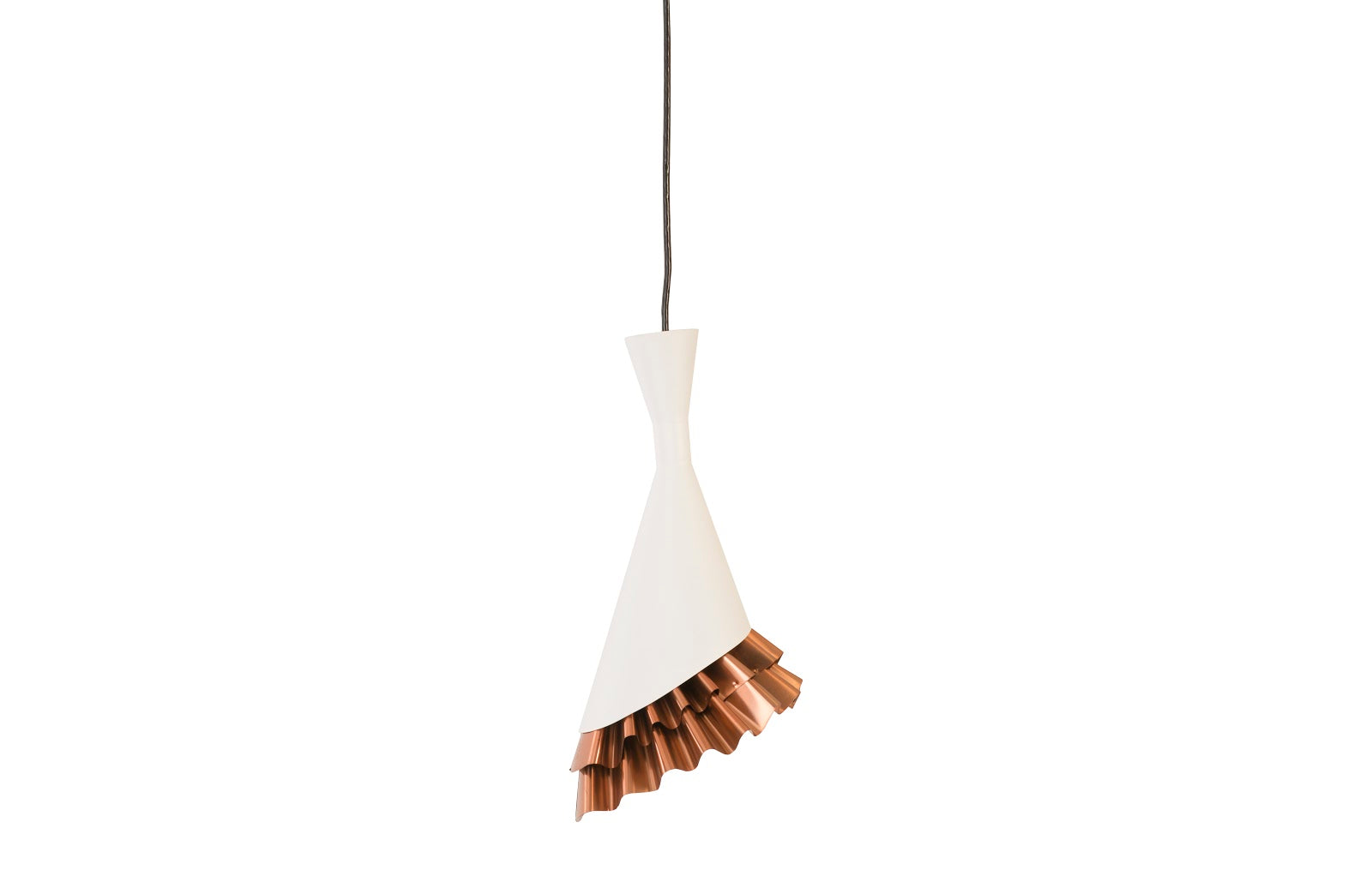 Phillips Collection Ruffle Pendant Lamp White Copper