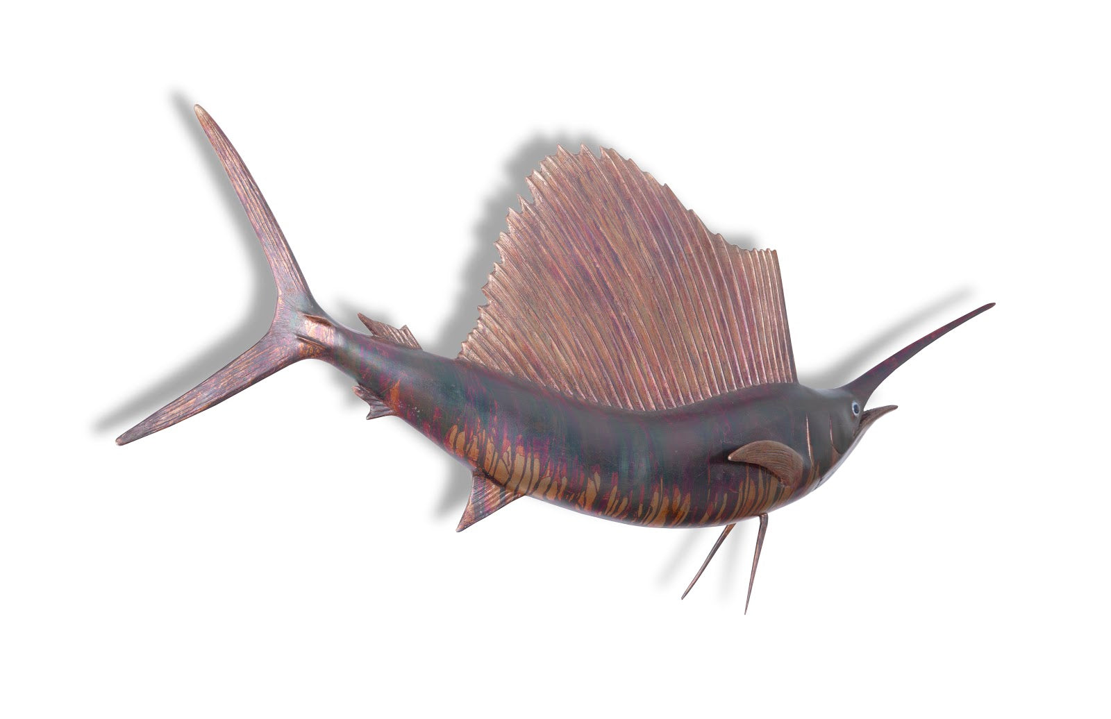 Phillips Collection Home Oversized LTL - Rate to be Quoted Phillips Collection Sail Fish Wall Sculpture, Resin, Copper Patina Finish