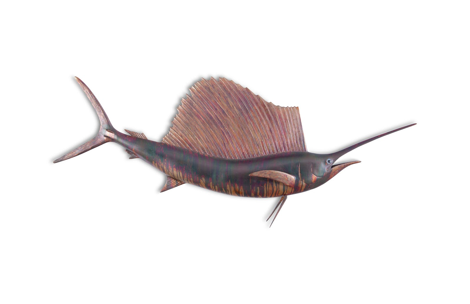 Phillips Collection Home Oversized LTL - Rate to be Quoted Phillips Collection Sail Fish Wall Sculpture, Resin, Copper Patina Finish
