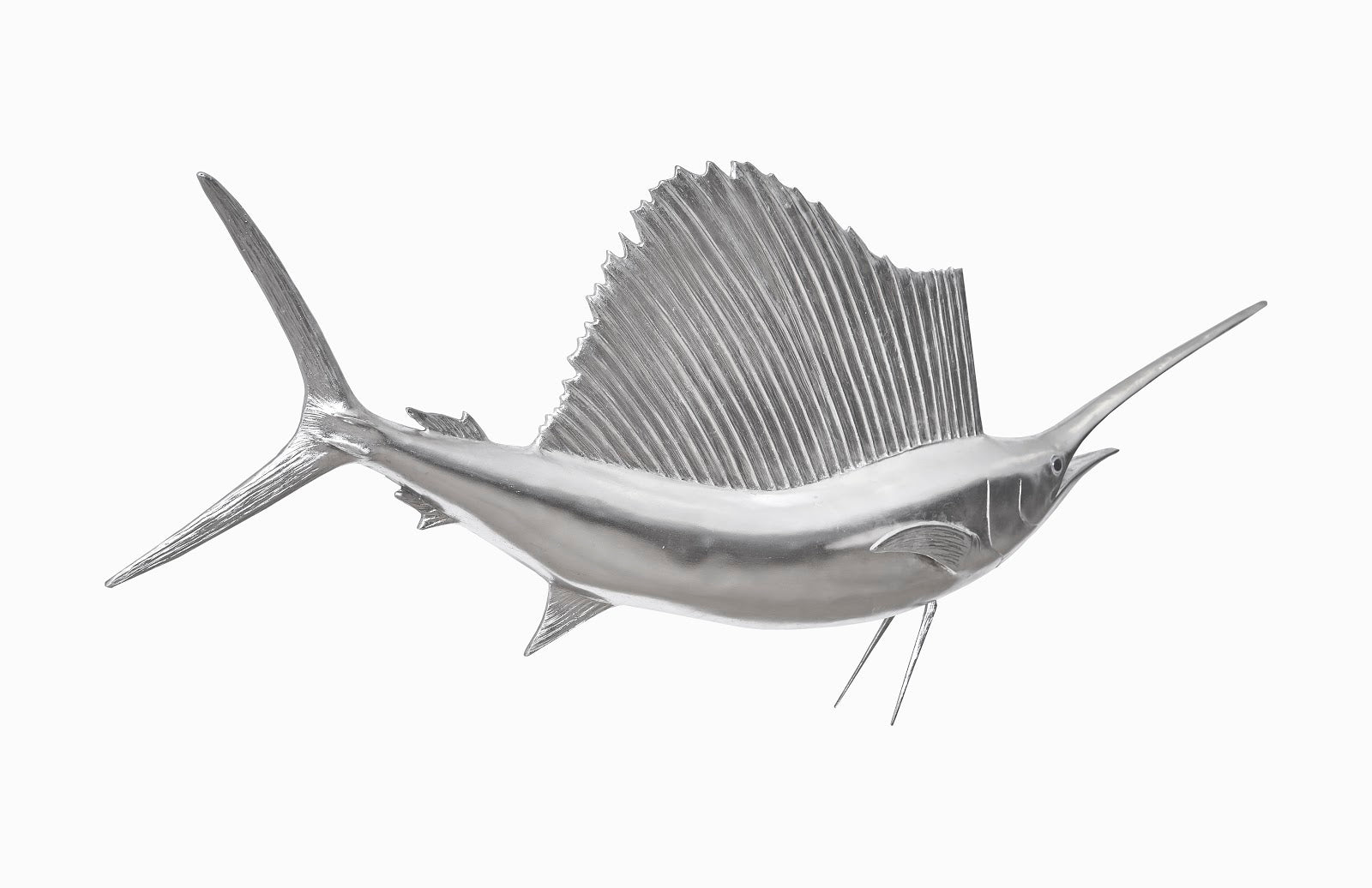 Phillips Collection Home Oversized LTL - Rate to be Quoted Phillips Collection Sail Fish Wall Sculpture, Resin, Silver Leaf