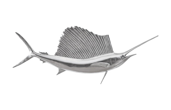 Phillips Collection Home Oversized LTL - Rate to be Quoted Phillips Collection Sail Fish Wall Sculpture, Resin, Silver Leaf