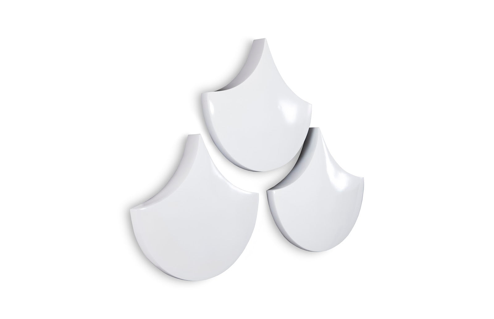 Phillips Collection Home Phillips Collection Scales Wall Tiles, Glossy White, Set of 3