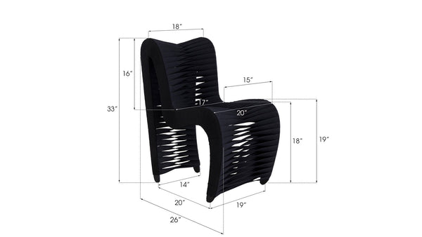 Phillips Collection Home Phillips Collection Seat Belt Dining Chair, Black/Black