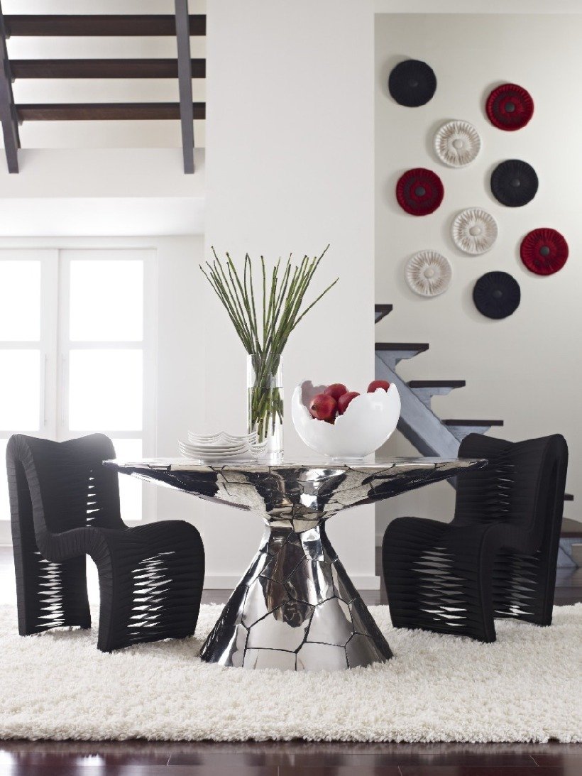 Phillips Collection Home Phillips Collection Seat Belt Dining Chair, Black/Black