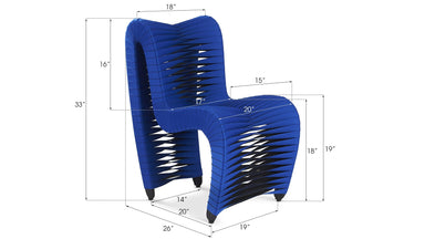 Phillips Collection Home Phillips Collection Seat Belt Dining Chair, Blue/Black
