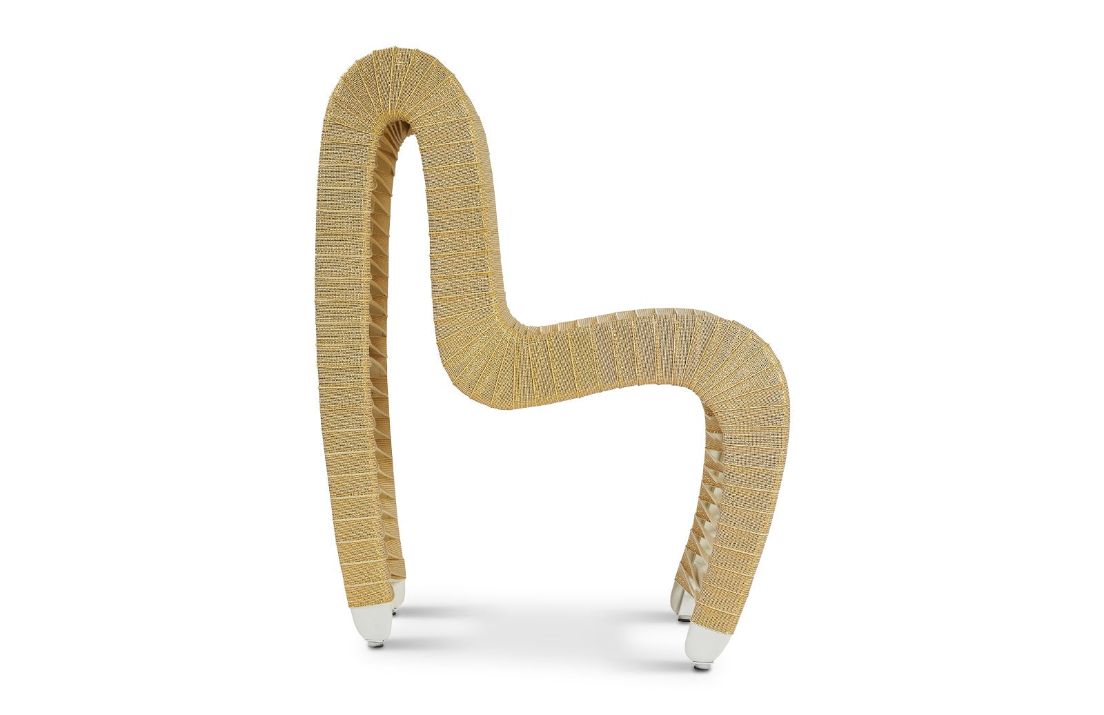Phillips Collection Home Phillips Collection Seat Belt Dining Chair, Gold, Metallic