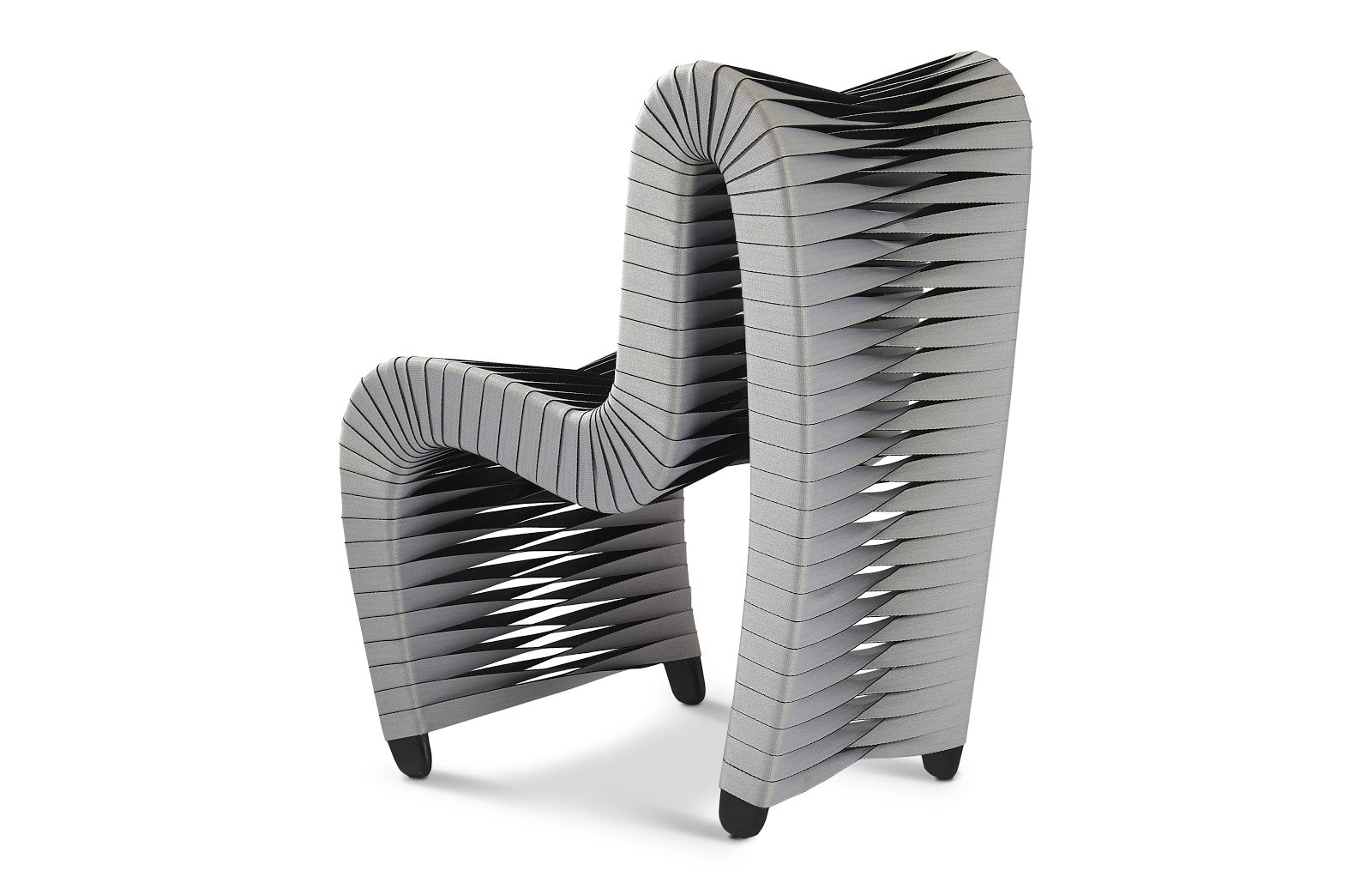 Phillips Collection Home Phillips Collection Seat Belt Dining Chair, Gray/Black