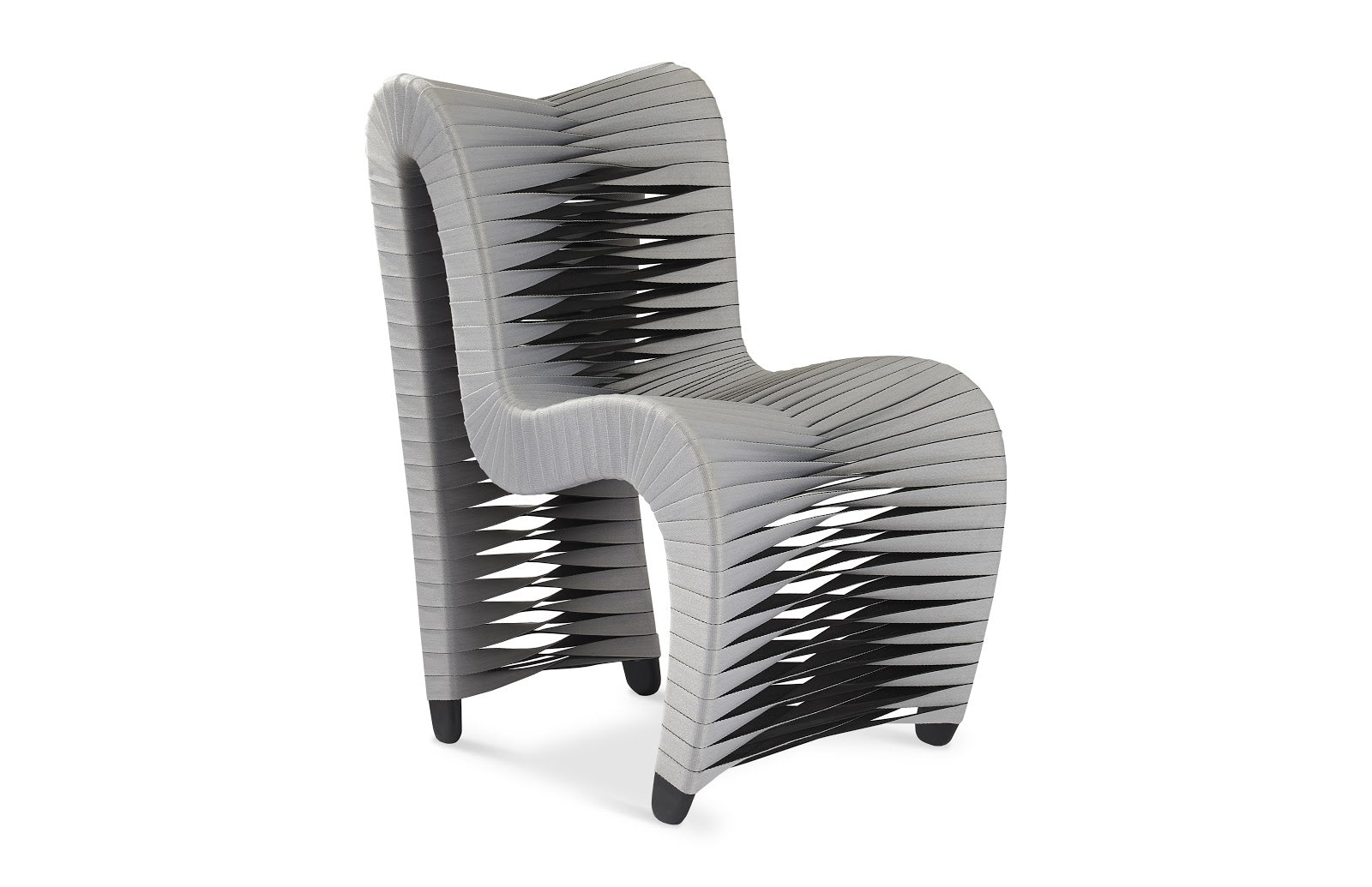 Phillips Collection Home Phillips Collection Seat Belt Dining Chair, Gray/Black