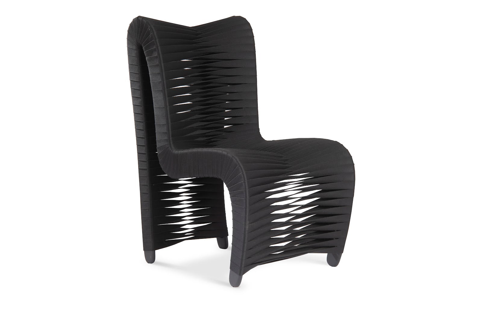 Phillips Collection Home Phillips Collection Seat Belt Dining Chair, High Back, Black/Black