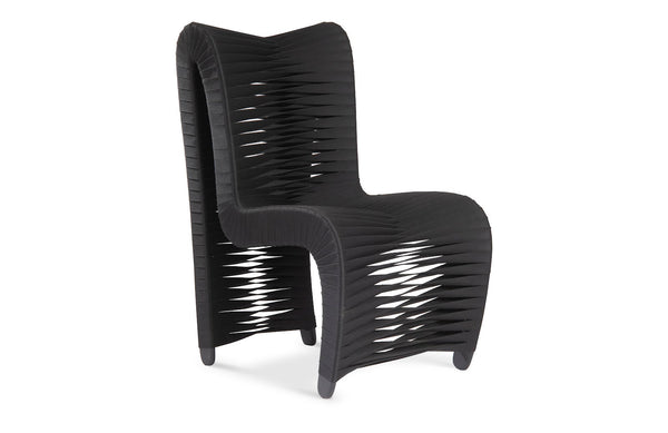 Phillips Collection Home Phillips Collection Seat Belt Dining Chair, High Back, Black/Black