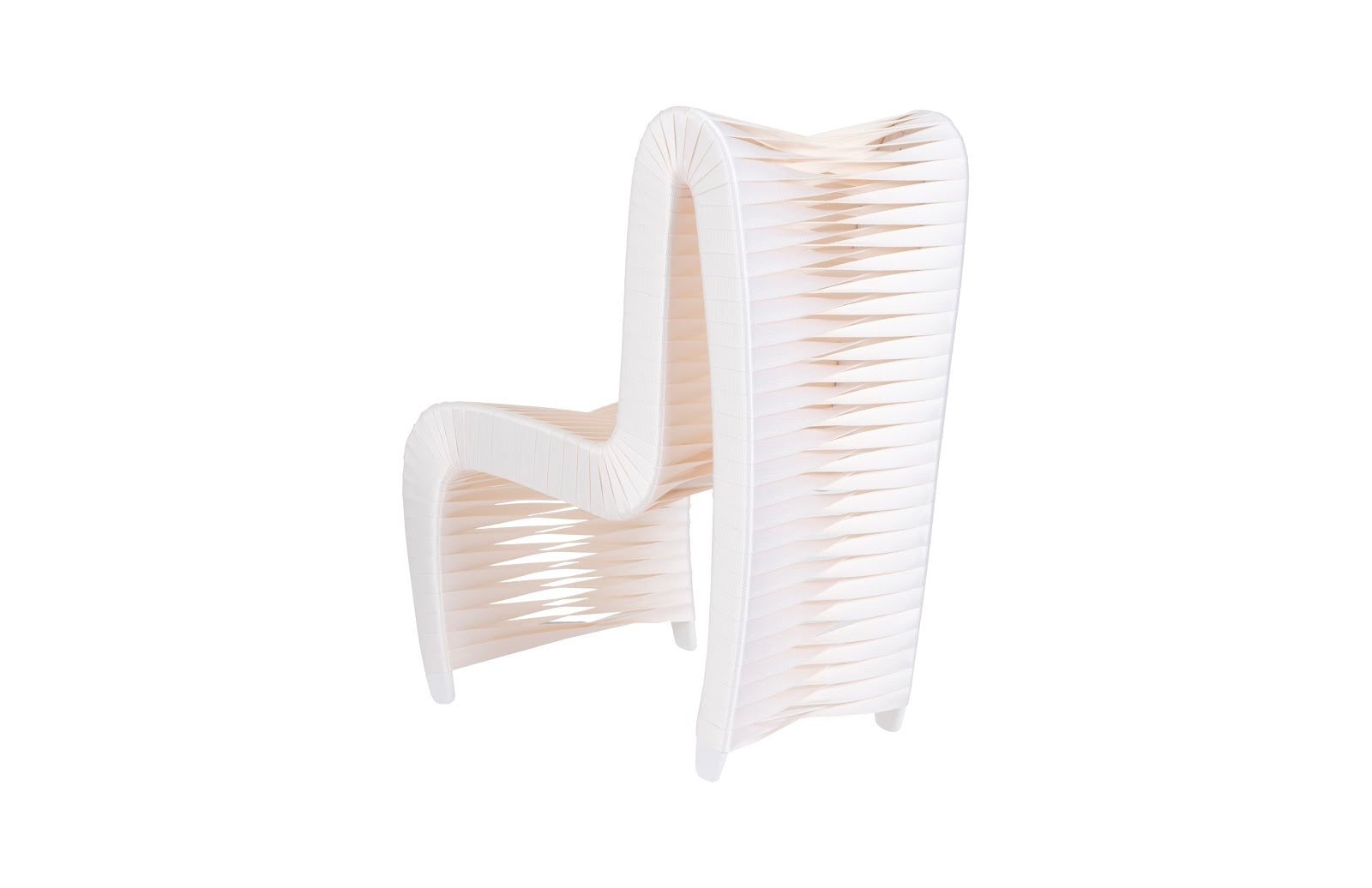 Phillips Collection Home Phillips Collection Seat Belt Dining Chair, High Back, White/Off-White