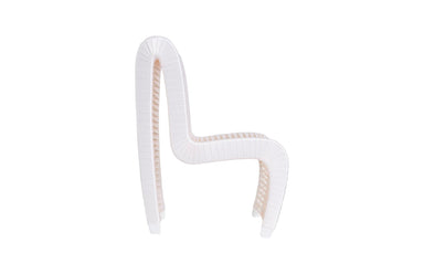 Phillips Collection Home Phillips Collection Seat Belt Dining Chair, High Back, White/Off-White