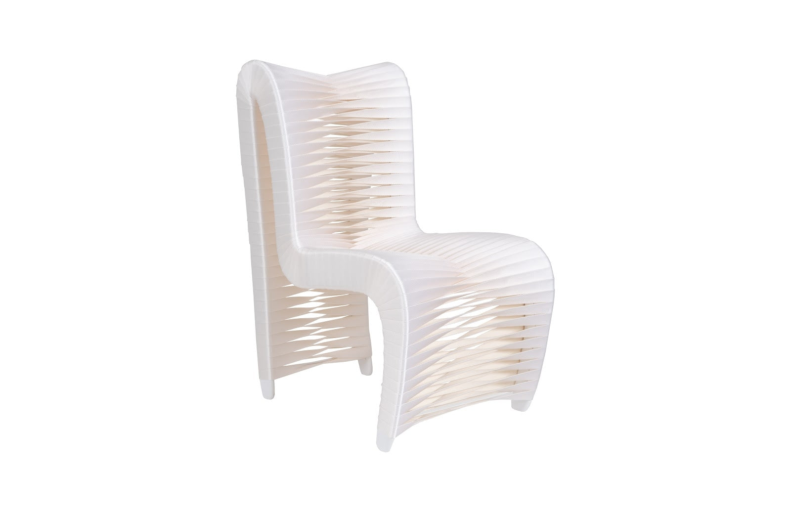 Phillips Collection Home Phillips Collection Seat Belt Dining Chair, High Back, White/Off-White