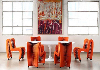 Phillips Collection Home Phillips Collection Seat Belt Dining Chair, Orange