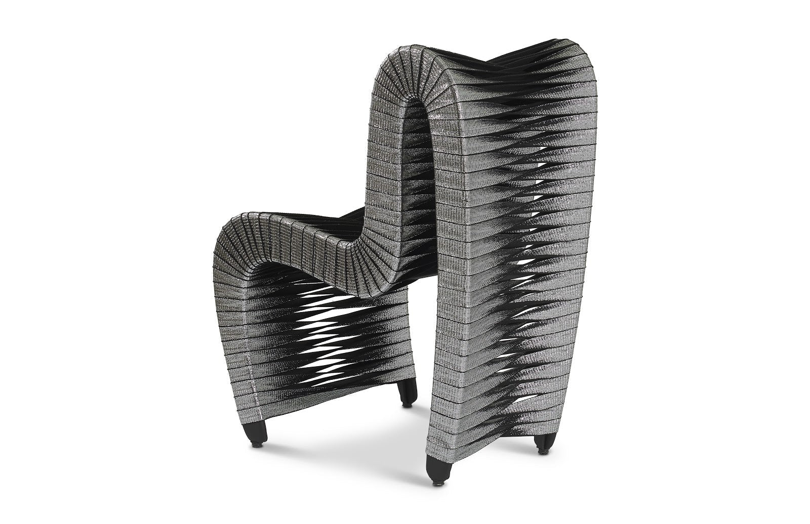 Phillips Collection Home Phillips Collection Seat Belt Dining Chair, Silver, Metallic