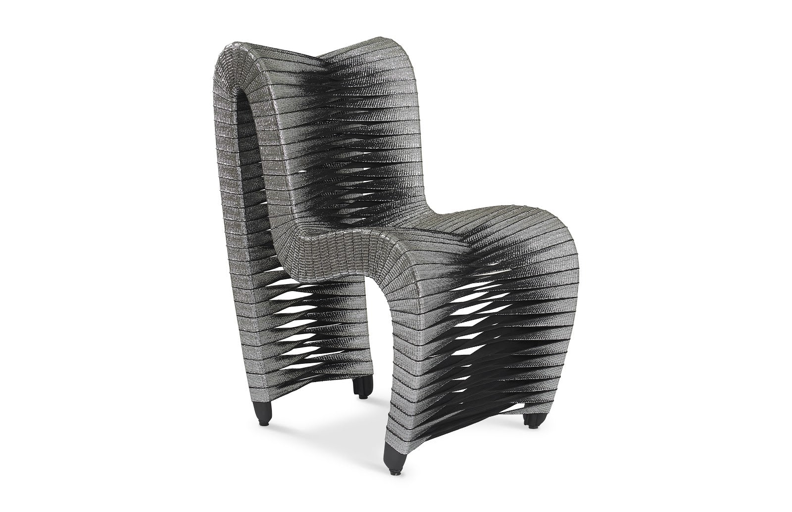 Phillips Collection Home Phillips Collection Seat Belt Dining Chair, Silver, Metallic