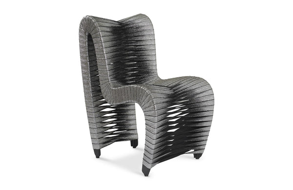 Phillips Collection Home Phillips Collection Seat Belt Dining Chair, Silver, Metallic