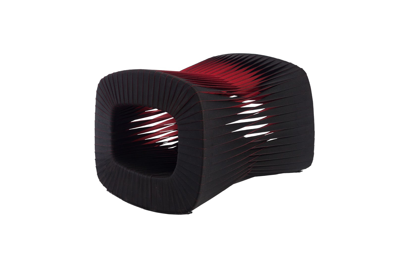Phillips Collection Home Phillips Collection Seat Belt Ottoman, Black/Red