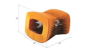 Phillips Collection Home Phillips Collection Seat Belt Ottoman, Orange
