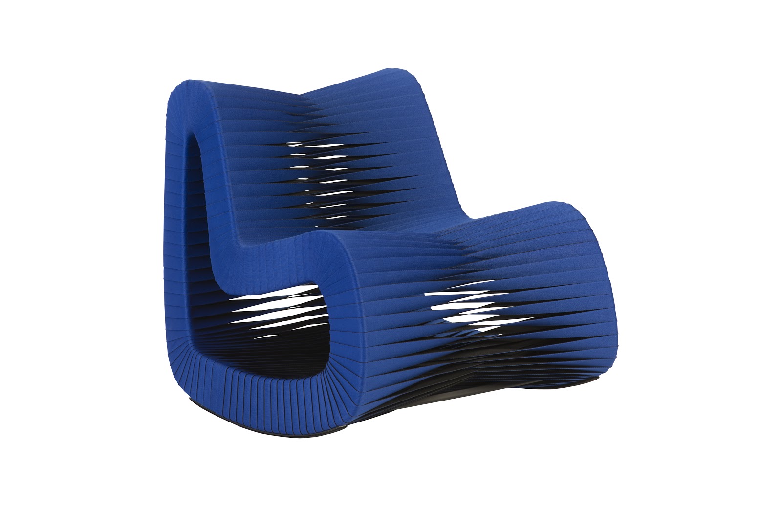 Phillips Collection Home Oversized LTL - Rate to be Quoted Phillips Collection Seat Belt Rocking Chair, Blue/Black