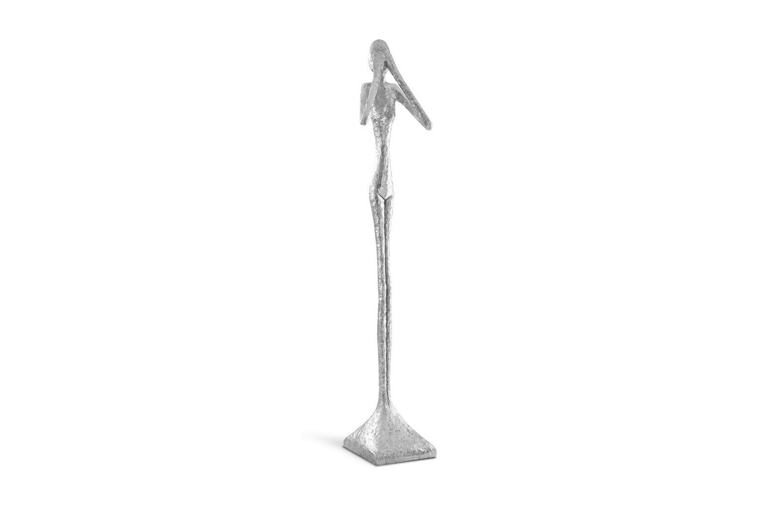 Phillips Collection Home Oversized LTL - Rate to be Quoted Phillips Collection See No Evil Slender Sculpture, Large, Resin, Silver Leaf