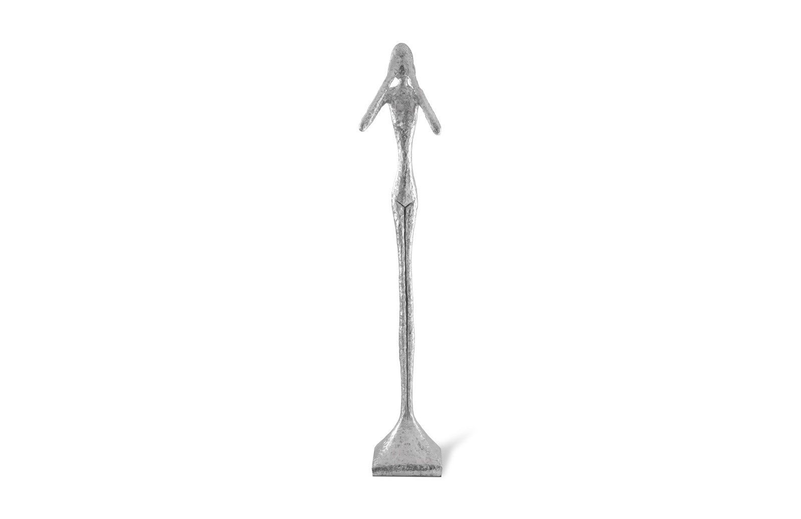 Phillips Collection Home Oversized LTL - Rate to be Quoted Phillips Collection See No Evil Slender Sculpture, Large, Resin, Silver Leaf