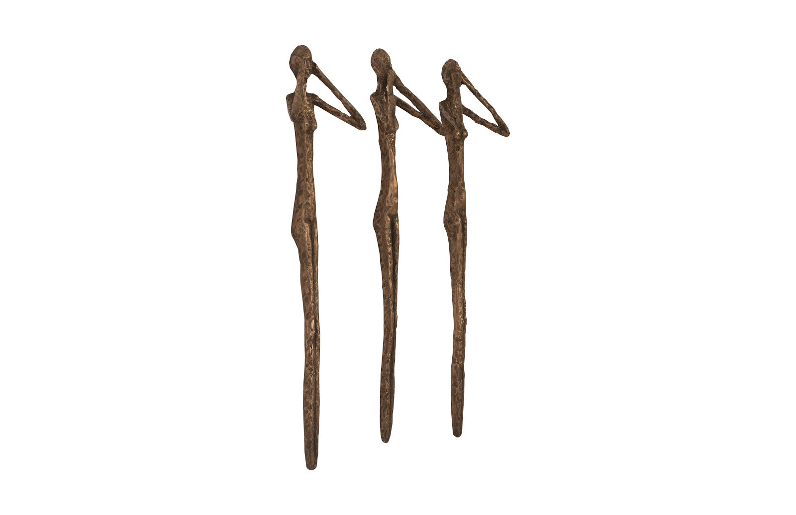 Phillips Collection Home Phillips Collection See, Speak, Hear No Evil Wall Art, Resin, Bronze, Set Of 3