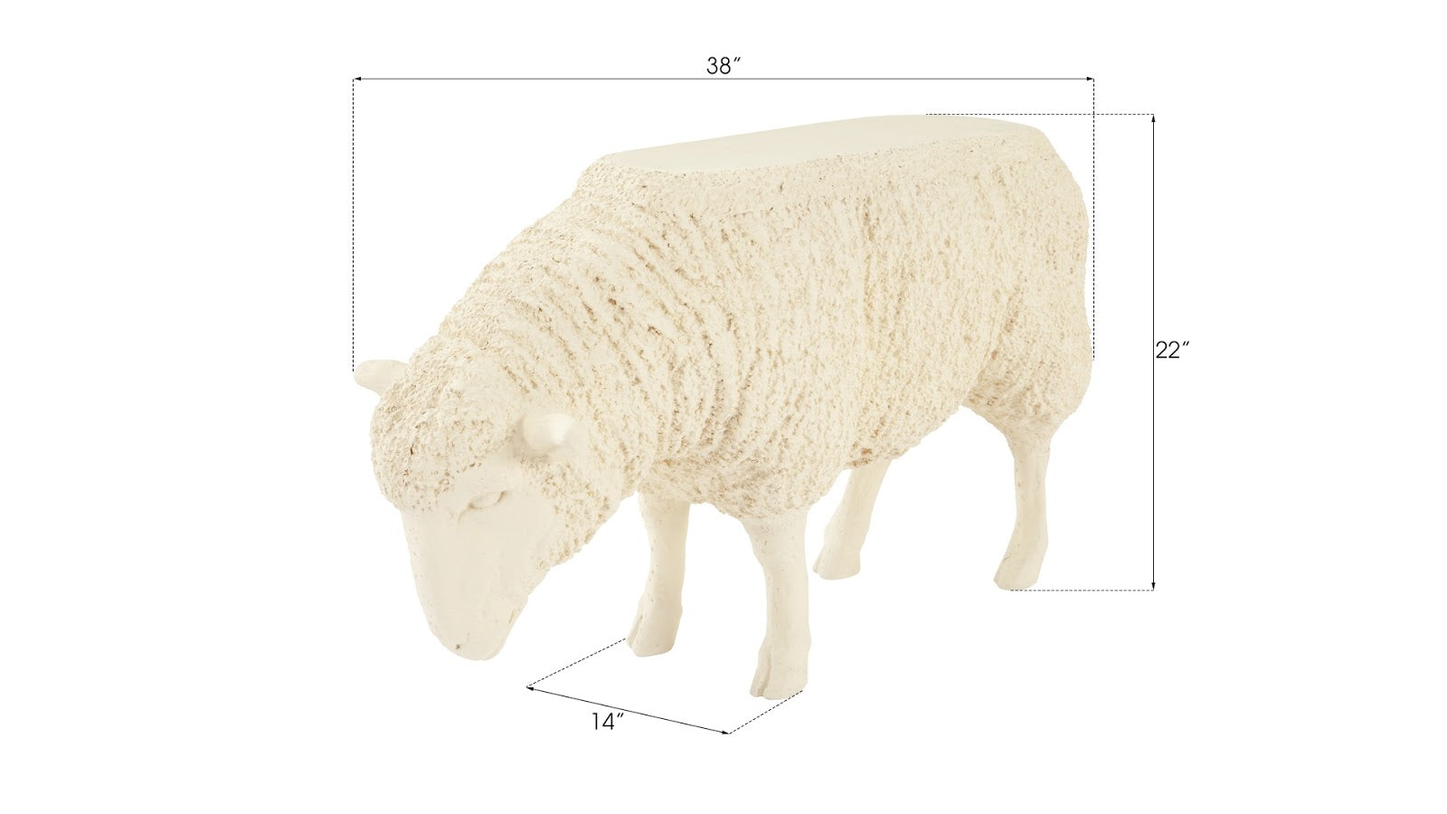 Phillips Collection Home Phillips Collection Sheep Side Table, Peach/Cream