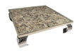 Phillips Collection Home Oversized LTL - Rate to be Quoted Phillips Collection Shell Coffee Table, Glass Top, Ming Stainless Steel Legs