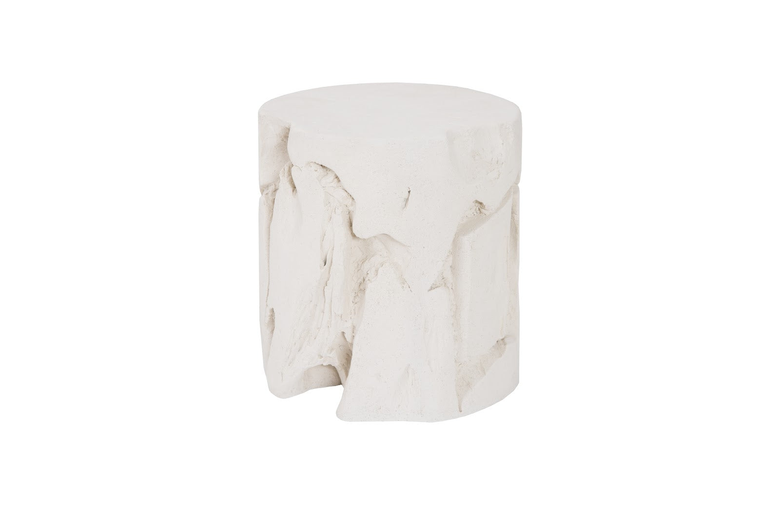 Phillips Collection Home Phillips Collection Slice Stool, Round, White Stone