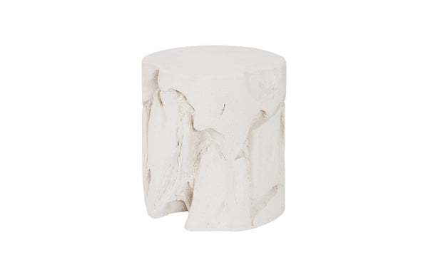 Phillips Collection Home Phillips Collection Slice Stool, Round, White Stone