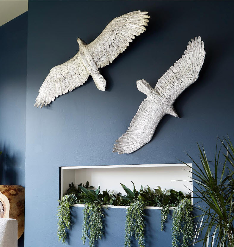 Phillips Collection Home Oversized LTL - Rate to be Quoted Phillips Collection Soaring Eagle Wall Art, Resin, Silver Leaf, SM