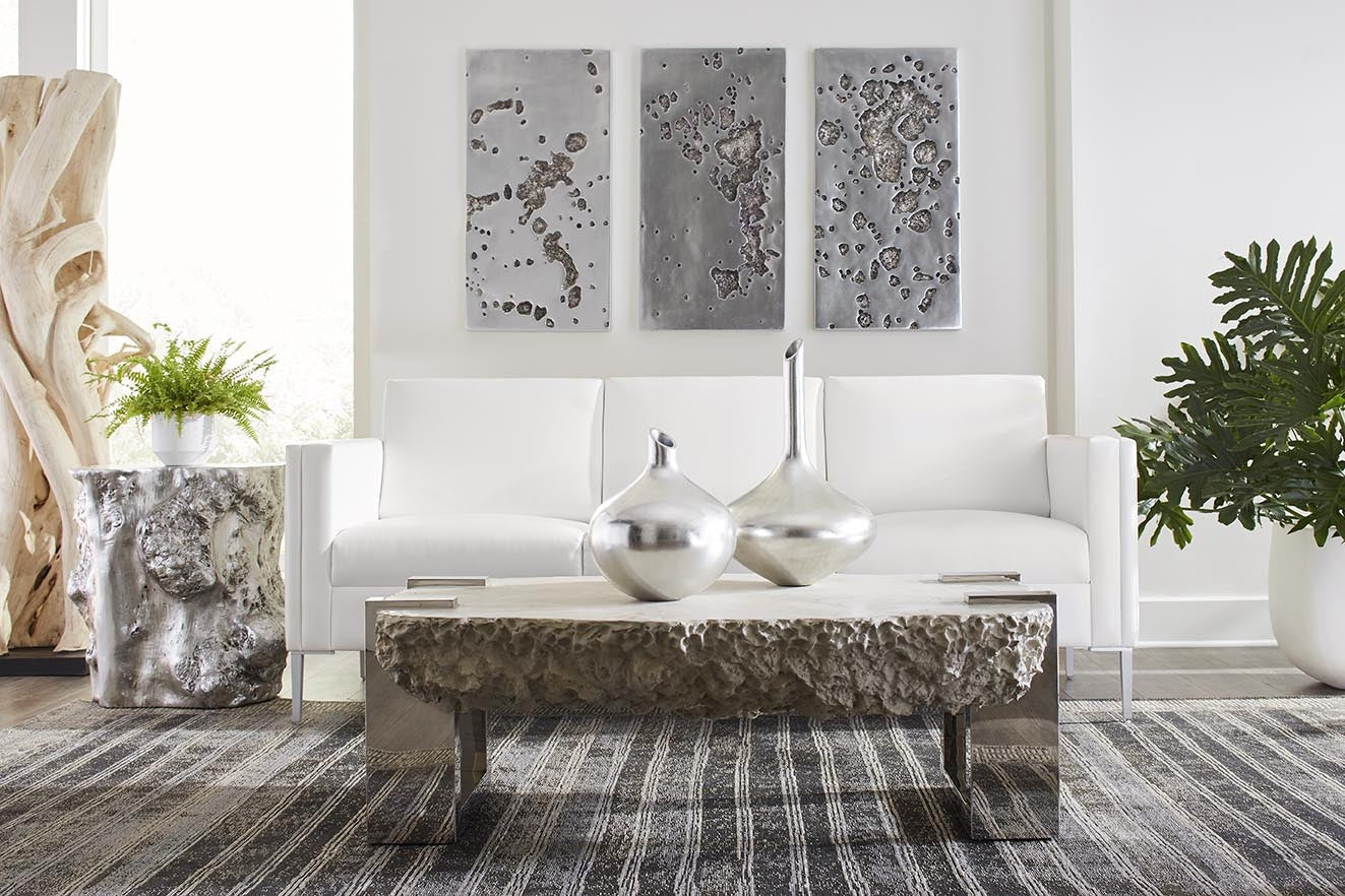 Phillips Collection Home Phillips Collection Splotch Wall Art, Rectangle, Silver Leaf
