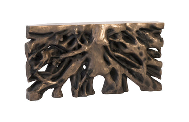 Phillips Collection Home Oversized LTL - Rate to be Quoted Phillips Collection Square Root Console Table, Resin, Antique Bronze Finish