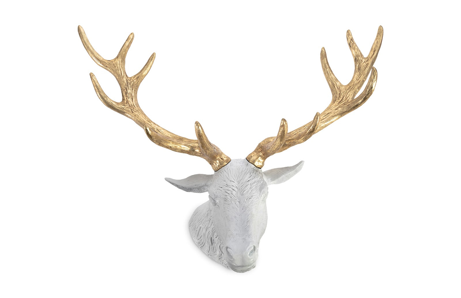 Phillips Collection Home Phillips Collection Stag Deer Head, White, Gold Leaf