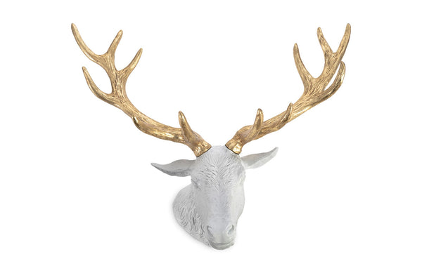 Phillips Collection Home Phillips Collection Stag Deer Head, White, Gold Leaf
