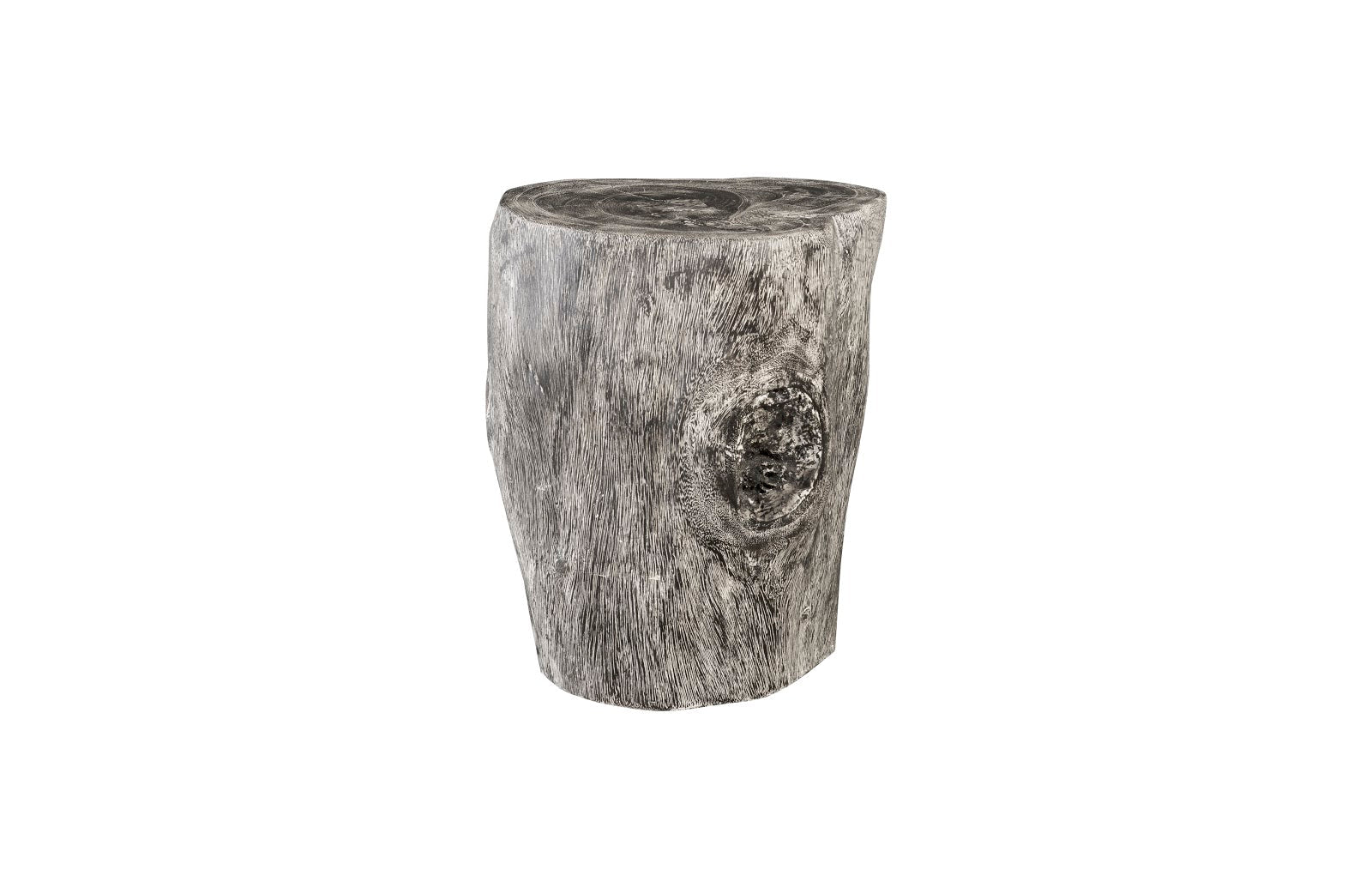 Phillips Collection Home Phillips Collection Stump Stool, Gray Stone Finish, Black